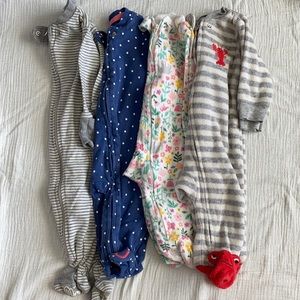 Four 0-3M and 3m footies